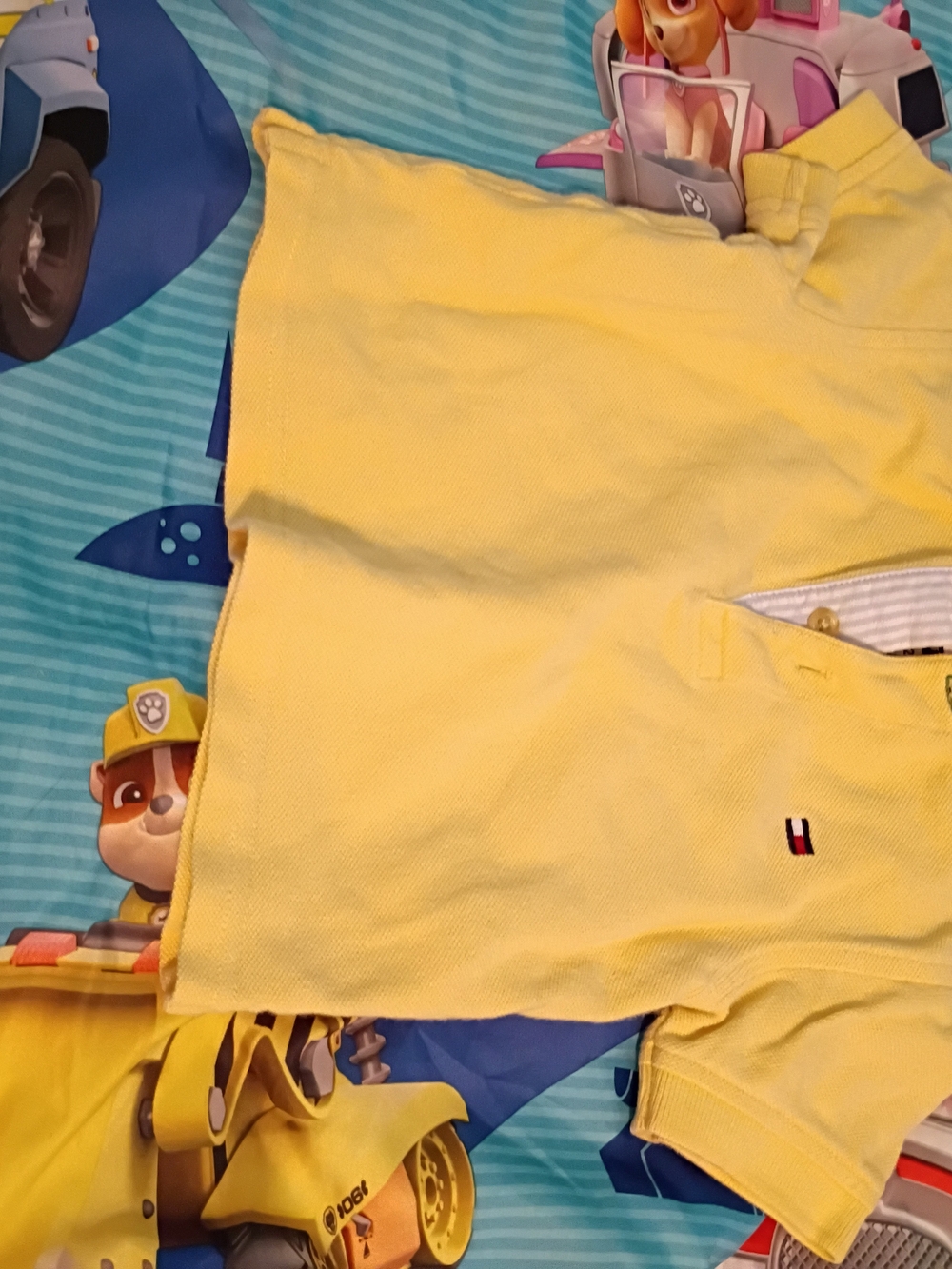Tommy Hilfiger Yellow Kids Polo with Signature Flag